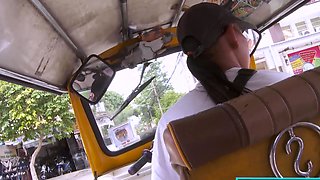 Thai girl with bracers picked up for sex