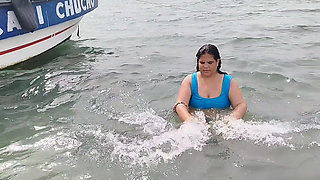 Chubby Latina What a Big Ass on the Beach