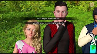 Swimsuit babe with big boobs playing through a hot game