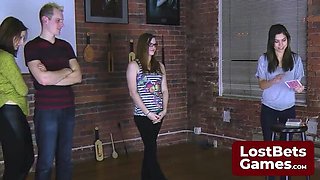 Amateur Teen Brunettes Aften Opal & Celestina Blooms Lose Bet and Strip Naked in Hot Neighbor Game