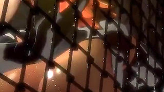 Anime Cow Girl Pounded Hard Against the Cage