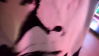 Cute amateur asian web cam girl playing with her toy