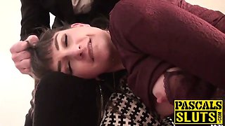 Brunette stuffing a toy in her wet pussy