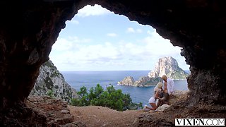 Kenna James has the best time on vacation with him