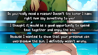 The date with Tsunade on the beach. Topless of Naruto's biggest natural tits.