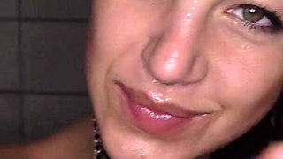 Evelin Stone Showers off Post Cum Facial