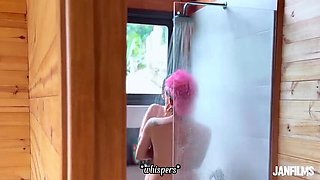 Hot Latina Lesbians Fingering Pussy in Shower Until Orgasm and Squirting