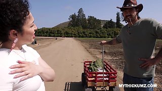 Taut Cutoffs Fairy Pays Farmer with Her Peach