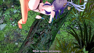Lauma hot ahegao sex in the forest - Genshin Impact