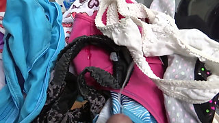 Cumshots in the Panties of My Mature Wife, Latina Mother, Grouts, Straws