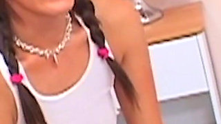 A Teen with Piggy Tales Is Getting Naughty on the Casting for the Hardcore Banging.