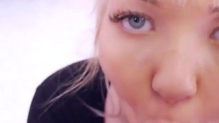 19 year old amateur Velvet Rain POV cum swallow blowjob