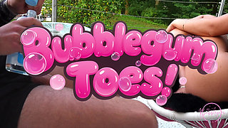 Balcony Sandal Shoejob: Long Toenails Dangle & Pump You Over the Edge!