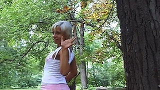 Blonde Slut From Germany Is Here to Pee and Cum in the Forest