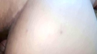 Teen gives a jiggly oral pleasure on all 4s, her fleshy and moist vulva.