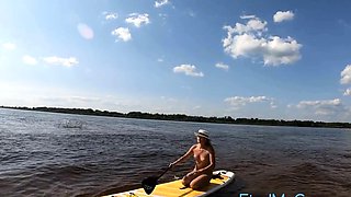 Big-Ass Blonde's Naked Walk on a Paddleboard