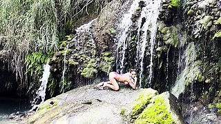 Monika Fox In Pink Bikini And Naked At Waterfall And Cave