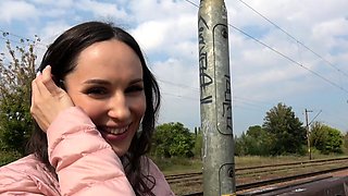 Busty brunette solo masturbation