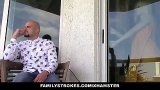 Familystrokes - checking out and hardcore my step-sister outdoors