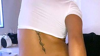 Beautiful wife masturbating show with webcam with toys