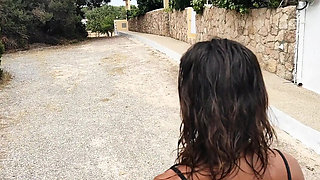 Skinny Latina Magia Rosa Sneaks Into Garden for Public Sex & Cum in Mouth Blowjob