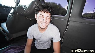 Deceived straight jock bareback fucks gay bottom in bus