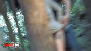 Nataly Divine Girl Sucking Her BF in the Wood, Shoot by a Voyeur
