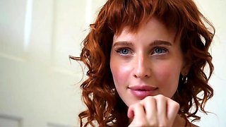 Luscious redhead taking herself on a journey to climax