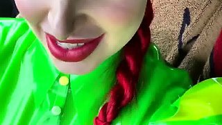 Latex slut solo anal masturbation