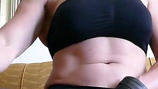 Muscular Woman - Masturbation with Gloves - Part 2