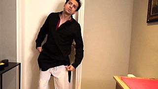 Hot Indian maid masturbates while watching couple doing