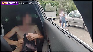 Highway Handjob - I Wank Inside My Car In A Rest Area When A Sexy Woman See My Cock