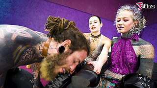 Double Domme & Pegging Tattooed Sub - with Anuskatzz