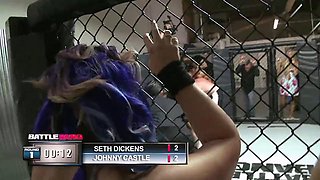 Seth Dickens and Johnny Castle Pound Tattooed Alexia Raes Big Ass and Tits in Boxing Ring