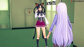 Rossweisse almost catch me fucking Akeno - DXD NTR Madness Series