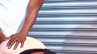 Lucia Love lets a black guy with a monster cock fuck her in a side street