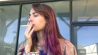 Sexy amateur redhead teen double dildo action