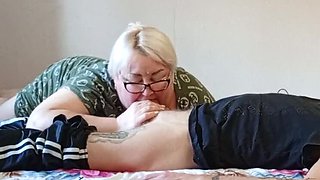 MILF Neighbor Swallows Cum - Deep Throat Blowjob & Mouth Cumshot