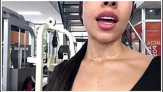 She Was Almost Caught Masturbating In The Public Bathroom Of The Gym!!