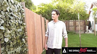 Lisey Sweet Blows Two Guys In Hot Bisexual Bedroom Threesome Swing