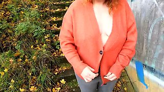 Busty German Babe Gets Spanked Naked on Train Tracks