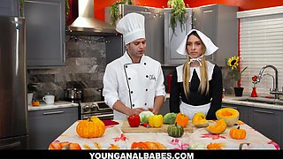 Blonde Khloe Kapri Anal Stuffed in the Kitchen