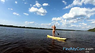 Big-Ass Blonde's Naked Walk on a Paddleboard