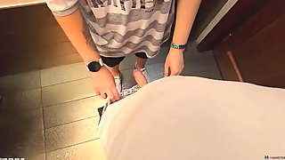 Stranger Creampie In My Panties In Restaurant Toilet - Amateur MILF POV