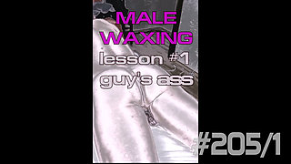 #205(1) Male Waxing. Guy's Ass.
