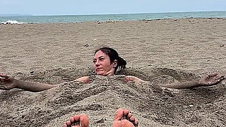 Buried in the Sand & Beach Yoga - Double the Show