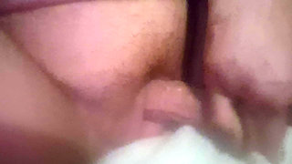 Chubby milf fucks dildo