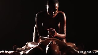 African beauty sensually enjoyed a big black cock in an erotic format.