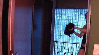 Gorgeous brunette babe fucked hardcore in the bathroom