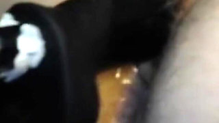 BBW Hairy Wet Pussy Getting Smashed by Thick BBC Dildo on Sex Machine